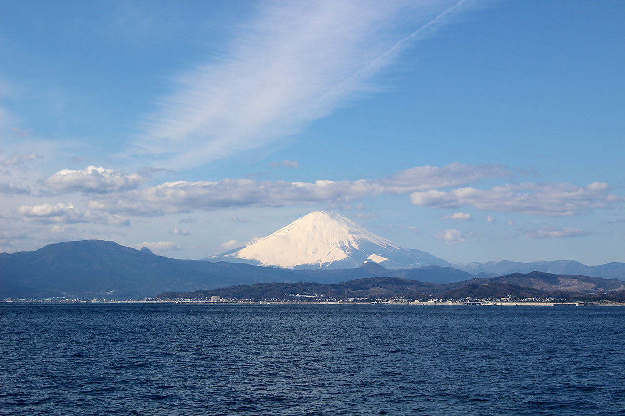 富士山に見守られ