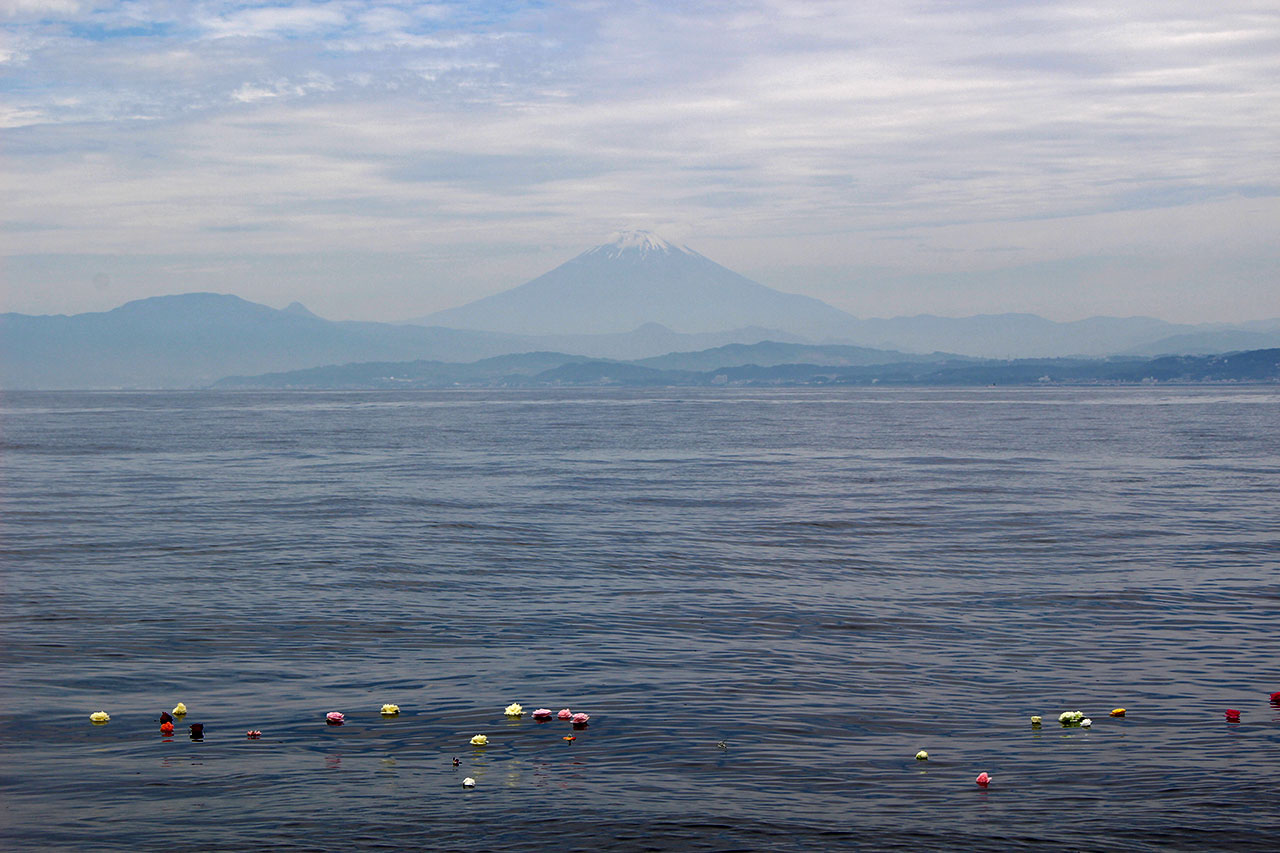 富士山も綺麗に見えた、穏やかな相模湾
